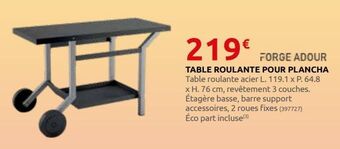 Rural Master Table roulante pour plancha offre