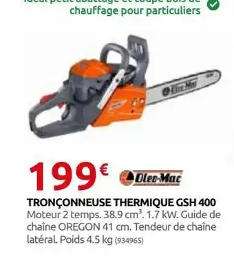 Rural Master Tronçonneuse thermique gsh 400 offre