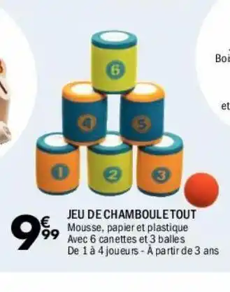 La Foir'Fouille Jeu de chamboule tout offre
