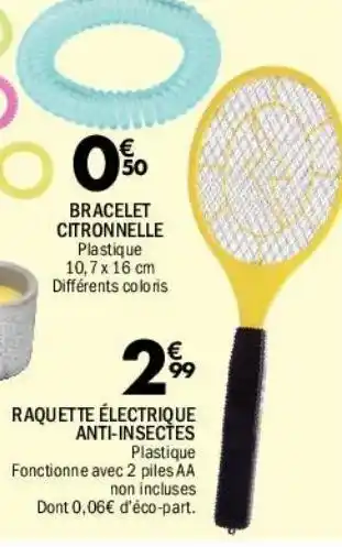 La Foir'Fouille Raquette electrique anti-insectes offre