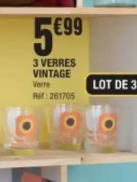 La Foir'Fouille 3 verres vintage offre