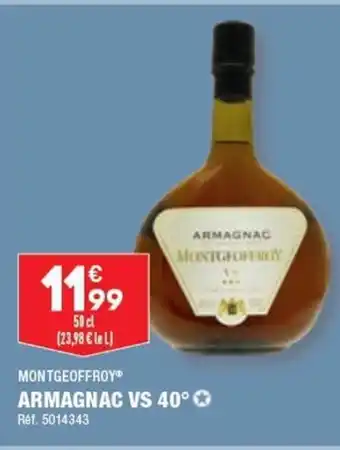 ALDI MONTGEOFFROY ARMAGNAC VS 40° offre