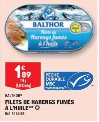 ALDI FILETS DE HARENGS FUMÉS À L'HUILE** offre