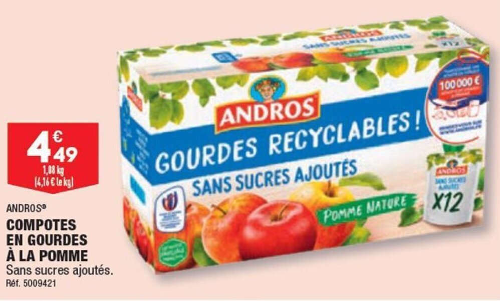 Promo COMPOTES EN GOURDES À LA POMME chez ALDI