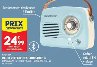 ALDI RADIO VINTAGE RECHARGEABLE offre