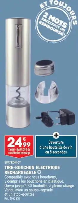 ALDI TIRE-BOUCHON ÉLECTRIQUE RECHARGEABLE offre