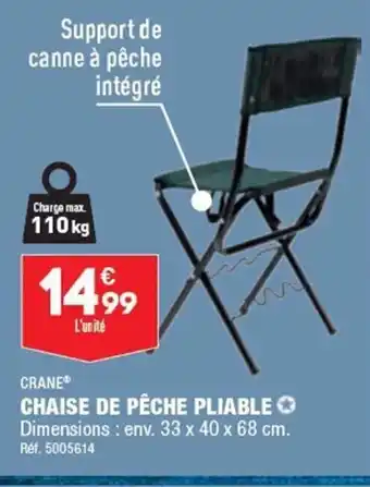 ALDI CHAISE DE PÊCHE PLIABLE offre