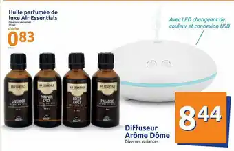 Action Huile Parfumée De Luxe Air Essentials, Diffuseur Arôme Dôme offre