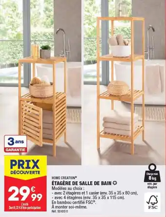 ALDI ÉTAGÈRE DE SALLE DE BAIN offre
