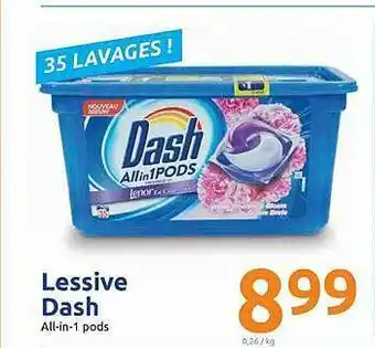 Action Lessive Dash offre