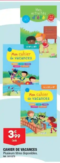 CAHIER DE VACANCES