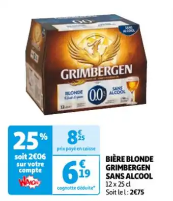 Auchan BIÈRE BLONDE GRIMBERGEN SANS ALCOOL offre