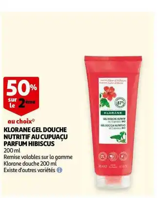 Auchan Klorane Gel Douche Nutritif Au Cupuaçu Parfum Hibiscus offre