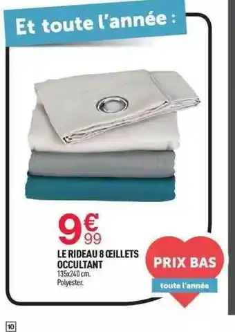 Centrakor Le Rideau 8 œillets Occultant offre