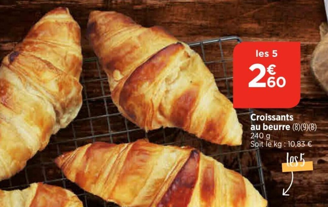 Bi1 Croissants au beurre (8)(9)(B) offre