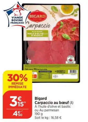Bi1 Bigard Carpaccio au bœuf (A) offre