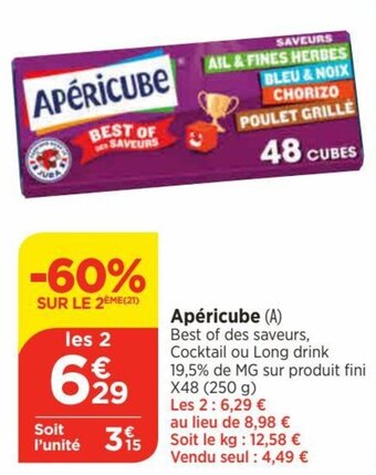 Bi1 Apéricube (A) offre