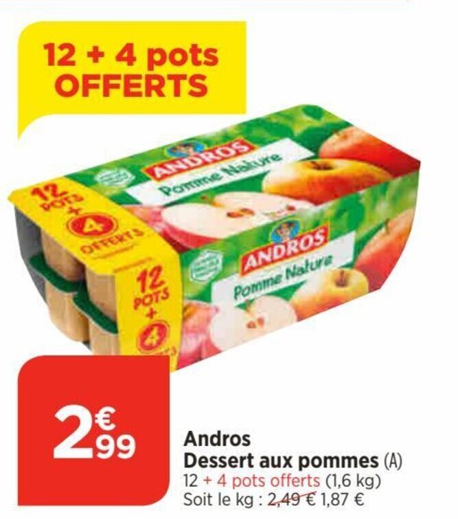 Bi1 Andros Dessert aux pommes offre