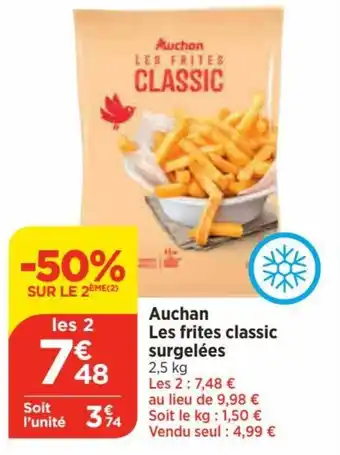 Auchan Les frites classic surgelées 2,5 kg