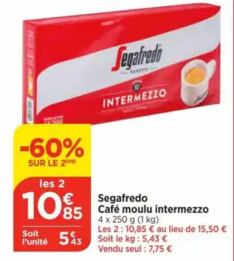 Bi1 Segafredo Café moulu intermezzo offre