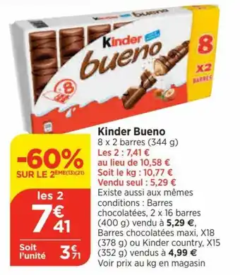 Bi1 Kinder Bueno offre