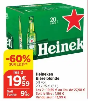 Bi1 Heineken Bière blonde offre