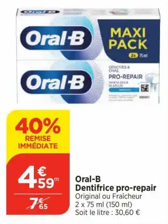 Bi1 Oral-B Dentifrice pro-repair offre