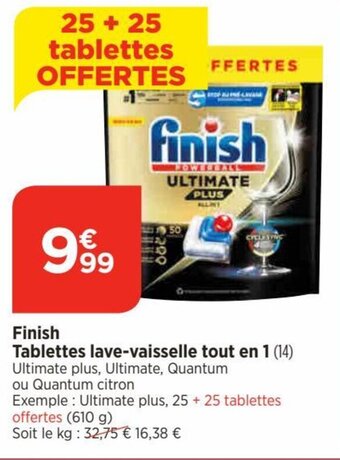 Bi1 Finish Tablettes lave-vaisselle tout en 1 offre