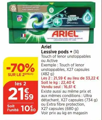 Bi1 Ariel Lessive pods + offre