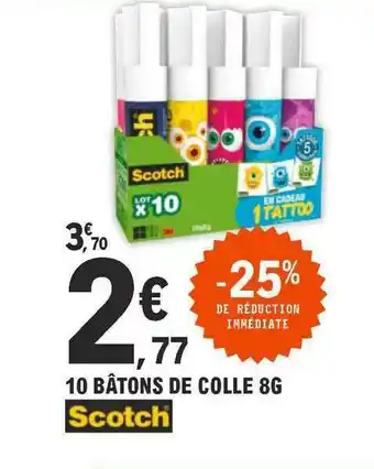 E.Leclerc 10 Bâtons De Colle 8g Scotch offre