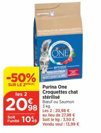 Bi1 Purina One Croquettes chat stérilisé offre