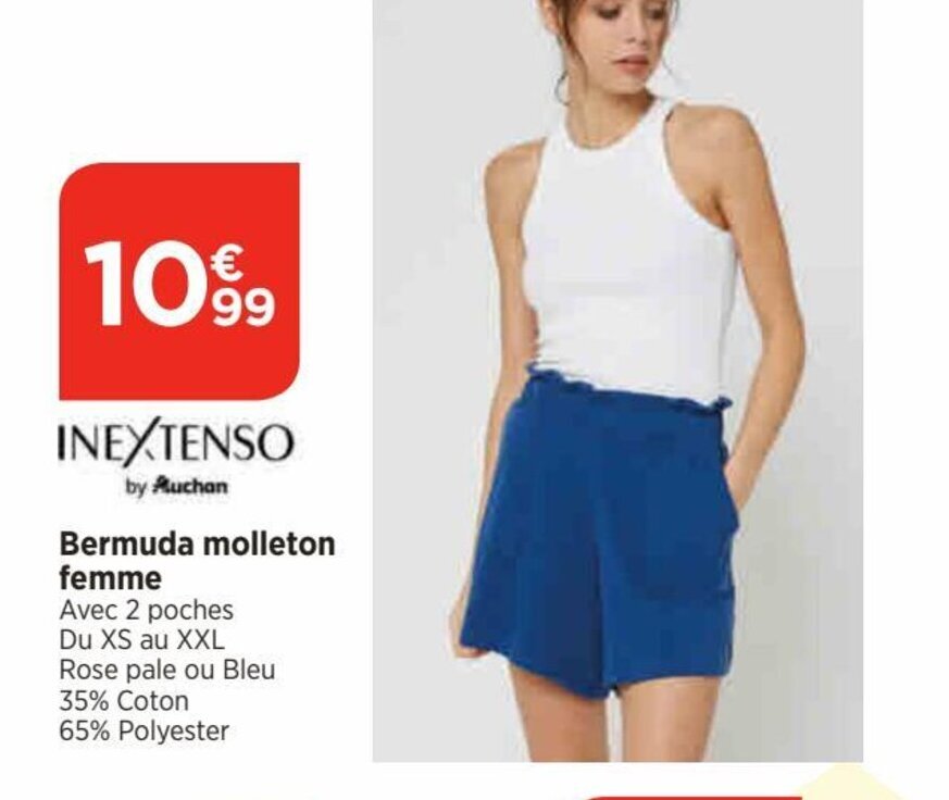 Bi1 Bermuda molleton femme offre