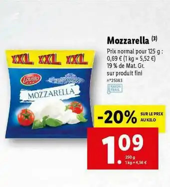 Lidl Mozzarella offre