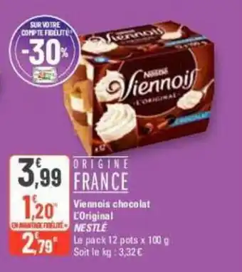 G20 Viennois chocolat L'original NESTLE offre