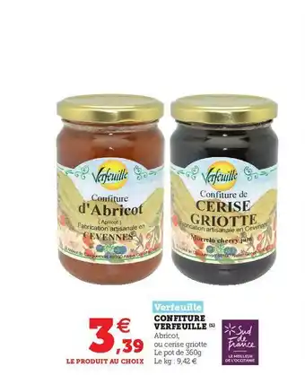 Super U Confiture Verfeuille offre