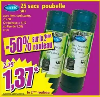 Norma 25 Sacs Poubelle Multitec offre