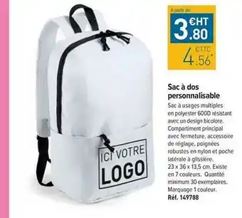 Sac à Dos Personnalisable