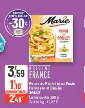 G20 Penne au Poulet et au Pesto Parmesan et Basilic offre