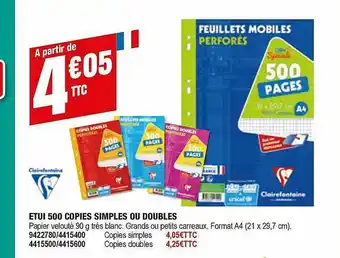 étui 500 Copies Simples Ou Doubles Clairefontaine