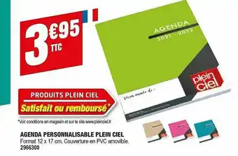Plein ciel Agenda Personnalisable Plein Ciel offre
