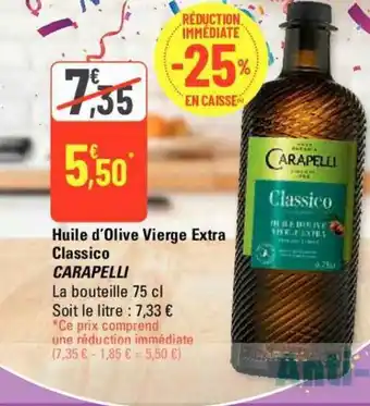 G20 Huile d'Olive Vierge Extra Classico offre