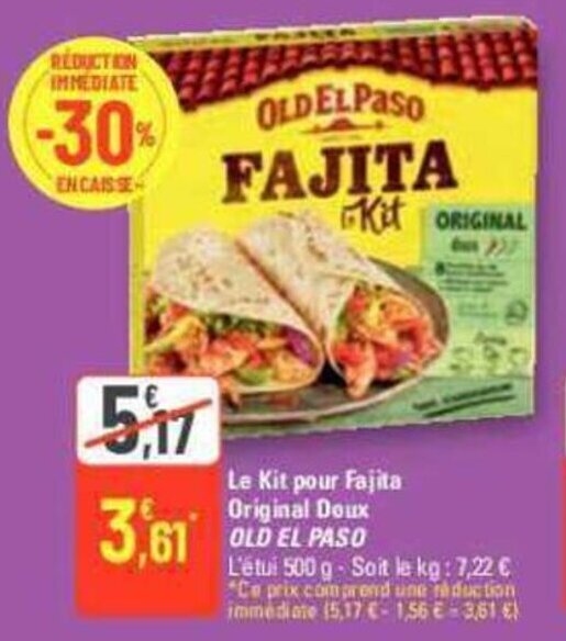 Promo Le Kit pour Fajita Original Doux OLD EL PASO chez G20