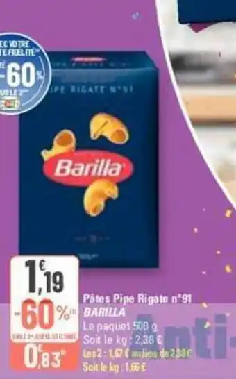 G20 Pâtes Pipe Rigate n"91 offre