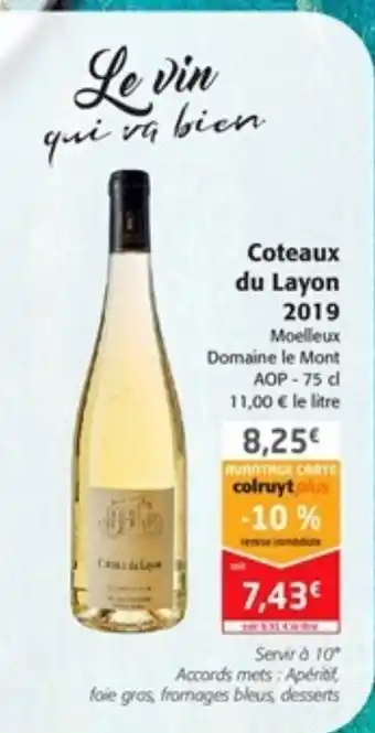 Colruyt Coteaux du Layon 2019 offre