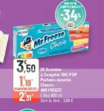 G20 20 Sucettes à Congeler BIG POP Parfums assortis offre