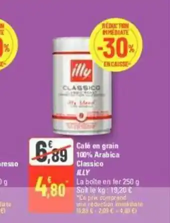 G20 Café en grain 100% Arabica Espresso ILLY offre