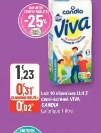 G20 Lait 10 vitamines U.H.T ENFEITE demi-écrémé VIVA offre
