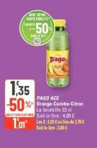 G20 Pago Ace orange-Carotte citron offre