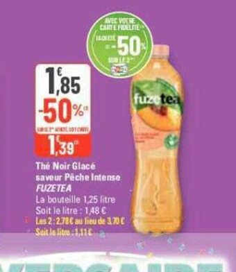G20 The Noir Glacé saveur Pêche Intense FUZETEA offre