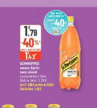 G20 SCHWEPPES saveur Spritz sans alcool offre